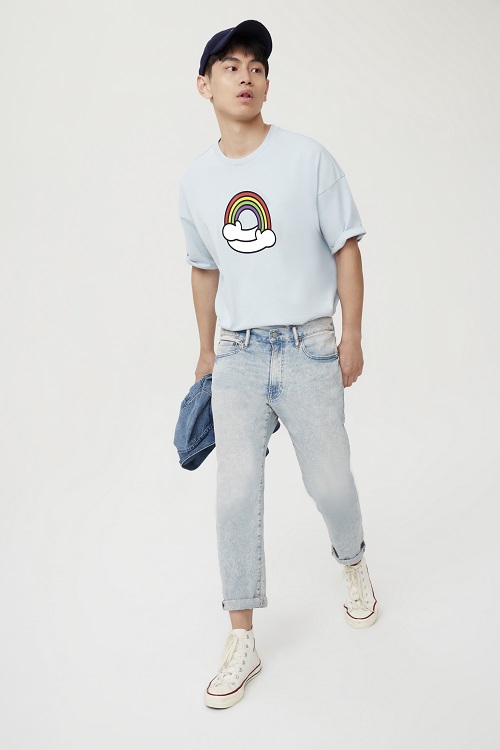 Gap X Ken Lo厚磅棉T-shirt(彩虹水藍款)-NT$999元